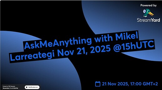 thumbnail of YouTube showing the date and time of the livestream AMA with Mikel